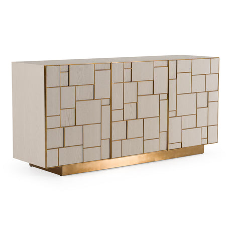 Modrest Auer - Mid-Century Modern Cream Ash + Gold Buffet