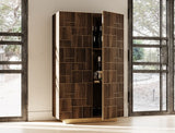 Auer- Brown Oak & Gold Wine Rack Cabinet - View Image 1