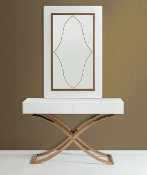 Aversa Modern White Crocodile Console Table & Mirror - View Image 1