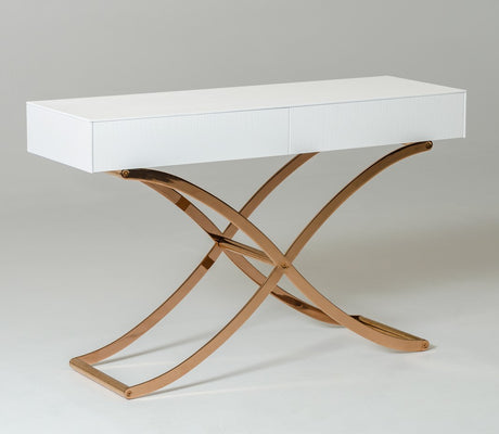 Aversa Modern White Crocodile Console Table & Mirror - View Image 1