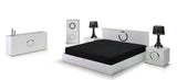 Queen Ovidius - Modern White Crocodile Lacquer Bed