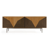 Azteca - Modern White Oak + Black Geometric Pattern Buffet - View Image 1