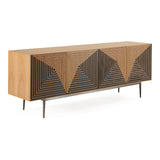 Azteca - Modern White Oak + Black Geometric Pattern Buffet - View Image 1
