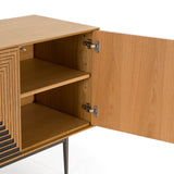 Azteca - Modern White Oak + Black Geometric Pattern Buffet - View Image 1