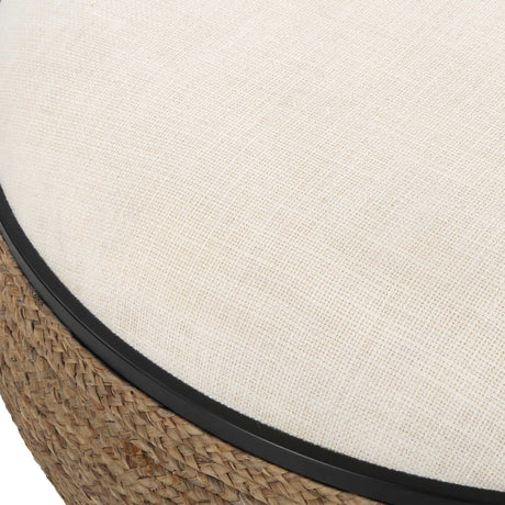 Island Straw Storage Ottoman / Coffee Table - Dark Brown / White by Uttermost - View 5