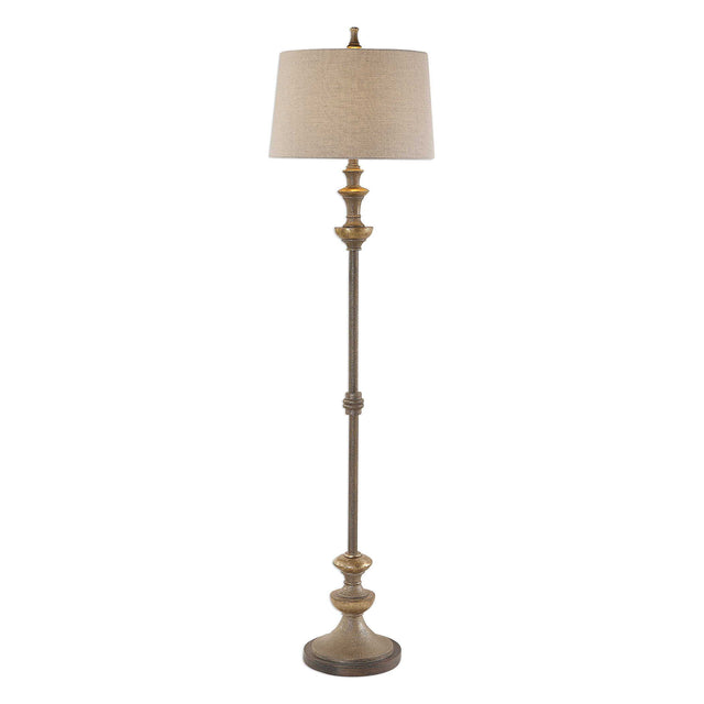 Vetralla Floor Lamp Silver Bronze - Bronze / Beige by Uttermost - View 1