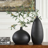 Bower Vases (Set of 2) - Black by Uttermost - View 2