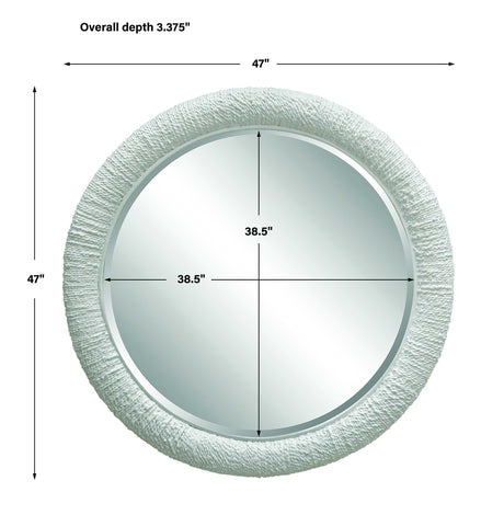 Mariner Round Mirror - White by Uttermost - View 6