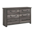 Gray Finish 6-Drawers Storage Dresser 1pc Wooden Furniture Traditional Design