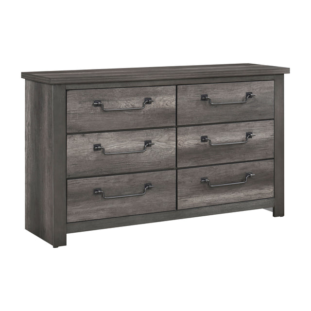 Gray Finish 6-Drawers Storage Dresser 1pc Wooden Furniture Traditional Design
