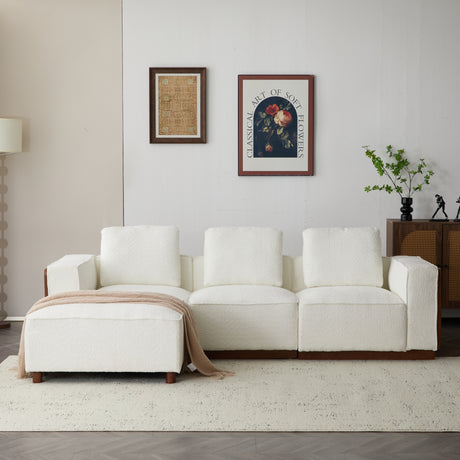 CHITA Modular L-Shaped Sectional Sofa with Larger Seats in Beige Fabric - sold by Home Elegance USA