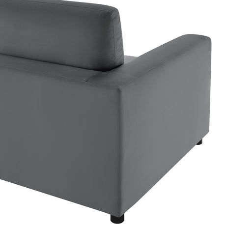 Caylie Modular 5-Piece Sectional in Charcoal with Solid Wood Legs - sold by Home Elegance USA