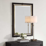 Bach Rectangle Mirror Walnut & Brass - Gold / Dark Brown by Uttermost - View 3