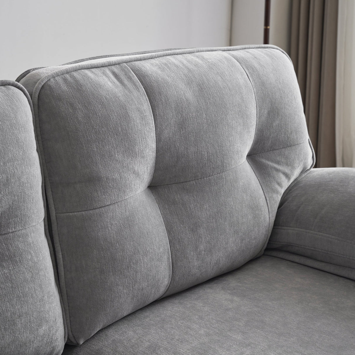 83" Modern Sectional Sofas Couches Velvet L Shaped Couches for Living Room, Bedroom, Light Grey - SG000980AAE - image - 29