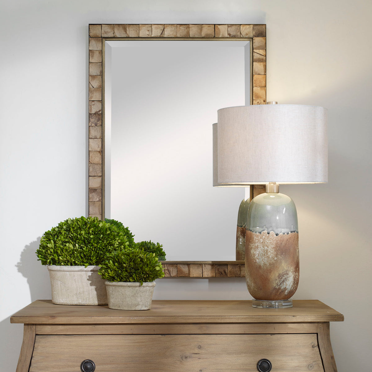 Cocos Coconut Shell Mirror - Light Brown by Uttermost - View 2