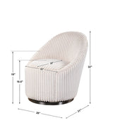 Crue Swivel Chair - White by Uttermost - View 9