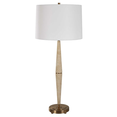Palu Travertine Table Lamp Beige - Light Brown by Uttermost - View 4