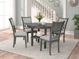 Beautiful Round 5Pc Dining Table Set Lower Storage Shelves Dining Room Set Wooden Furniture