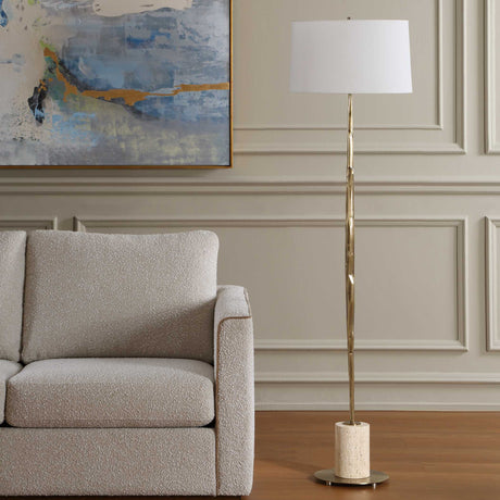 Halen Brass Floor Lamp - Gold by Uttermost - View 3