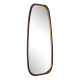 Zachari Asymmetrical Tall Mirror Gold / Woodtone - Dark Brown by Uttermost - View 4