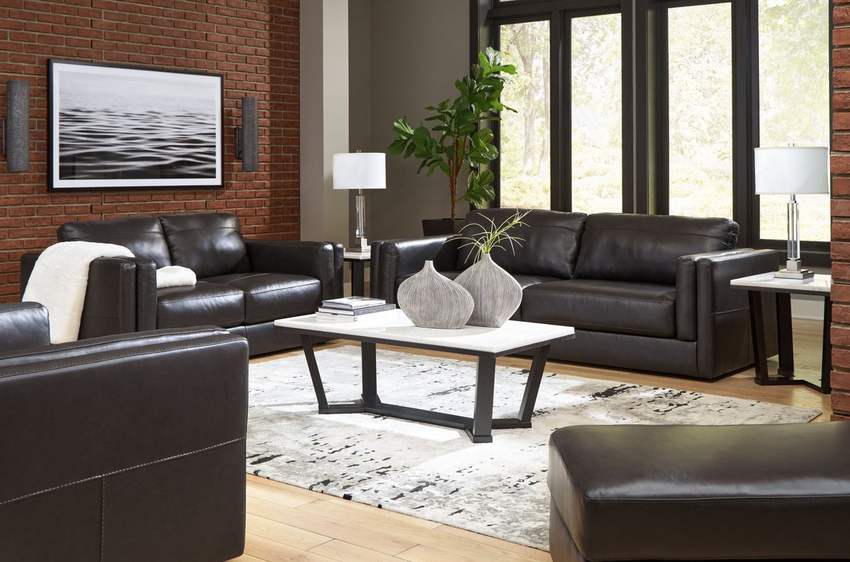 Amiata - Onyx - 4 Pc. - Sofa, Loveseat, Chair And A Half, Ottoman | Ashley | Home Elegance USA