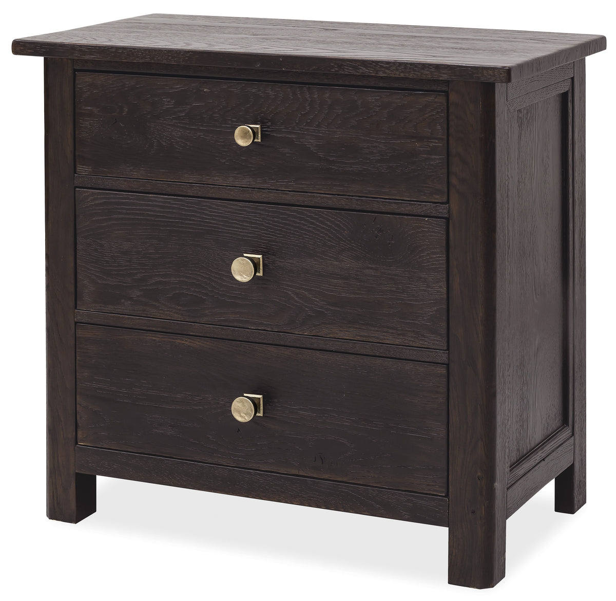 Driftwood Three-Drawer Nightstand Burnt Timber - Black by Hooker Furniture - View 2