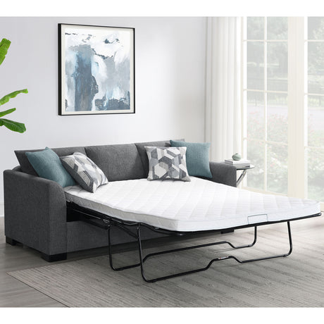 Pacheco Grey Upholstered Sleeper Sectional Chaise Sofa - sold by Home Elegance USA