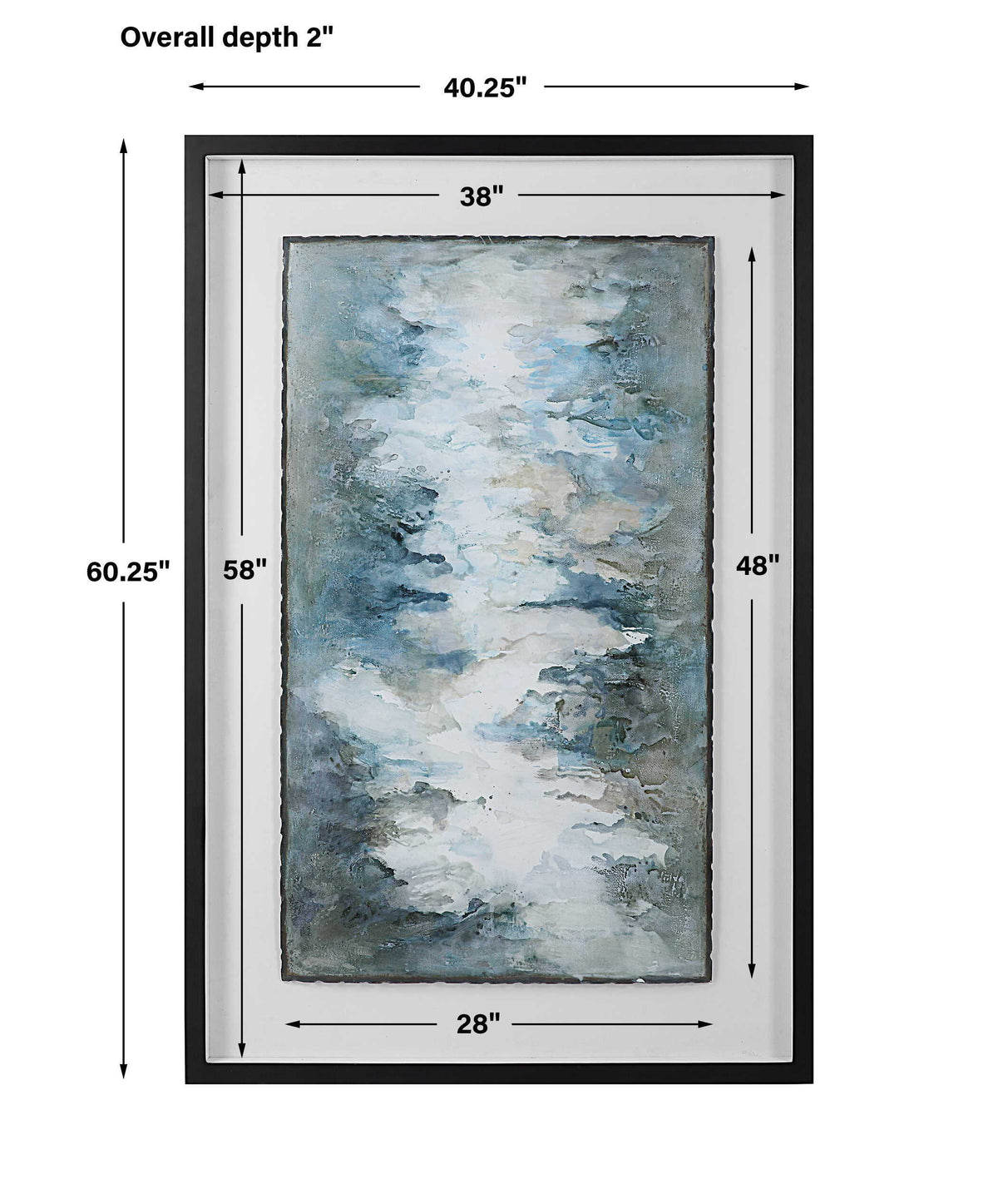 Lakeside Grande Framed Abstract Print - Silver / Blue by Uttermost - View 6