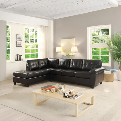 Gallant G903B-SC Sectional Sofa with Reversible Chaise in Black PU - sold by Home Elegance USA