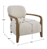 Telluride Natural Shearling Accent Chair - Beige / Dark Brown by Uttermost - View 9