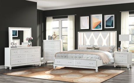 Crystal Chest Made with Wood and Finished in White | Home Elegance USA