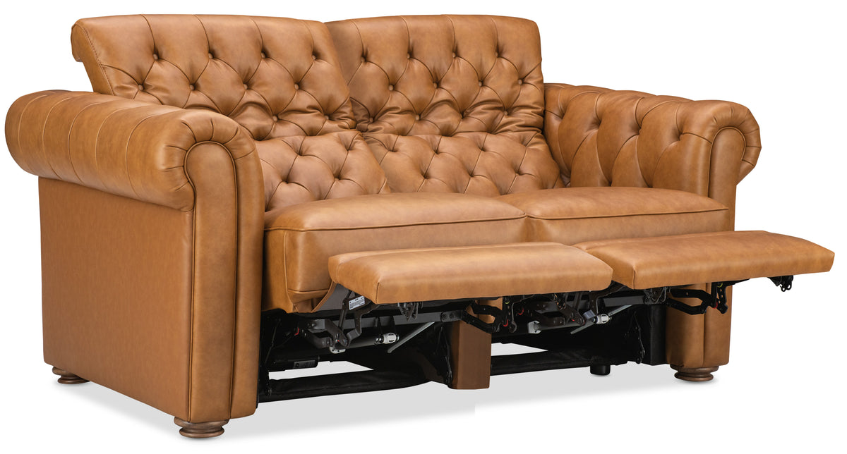 Glover Power Reclining Loveseat With Power Headrest - Light Brown by Hooker Furniture - View 4
