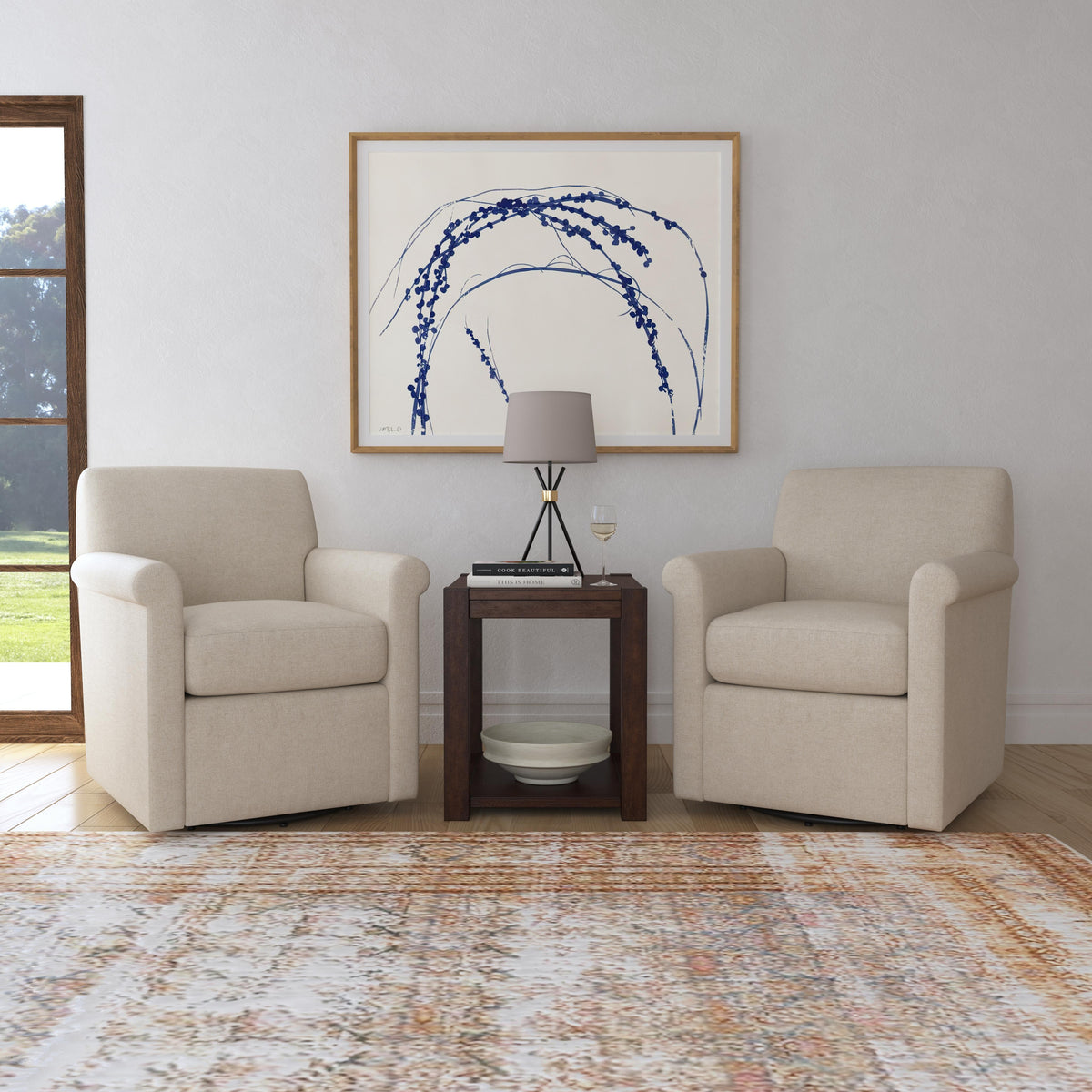 Stella Fabric Swivel Chair | Flexsteel