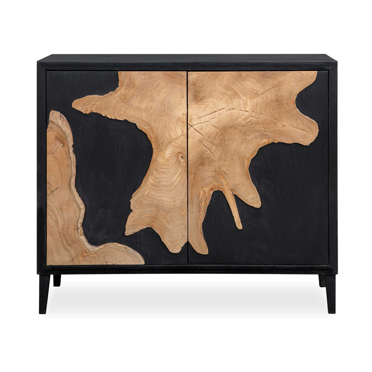 Andrei Teak Root 2 Door Cabinet Black / Woodtone - Black / Light Brown by Uttermost - View 1