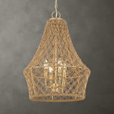 Macrame 4 Light Rope Pendant - Light Brown by Uttermost - View 2