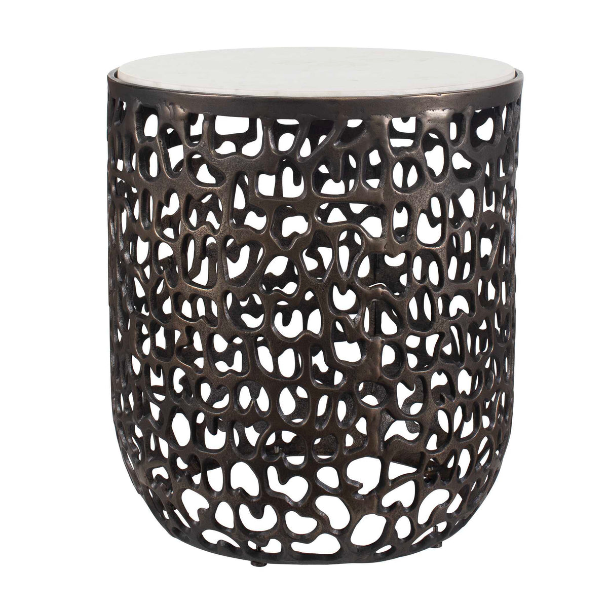 Sabena Marble Outdoor Side Table Black / White - White / Black by Uttermost - View 3