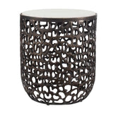 Sabena Marble Outdoor Side Table Black / White - White / Black by Uttermost - View 3