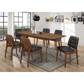 Draper Natural Walnut and Black 7-piece Rectangular Dining Set - sold by Home Elegance USA