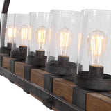 Atwood 5 Light Rustic Linear Chandelier - Light Brown / Black by Uttermost - View 6
