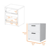 Karval 2 Piece Bedroom Set, Armoire + Nightstand, White - sold by Home Elegance USA
