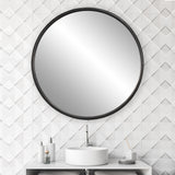 Dawsyn Round Mirror - Black by Uttermost - View 7