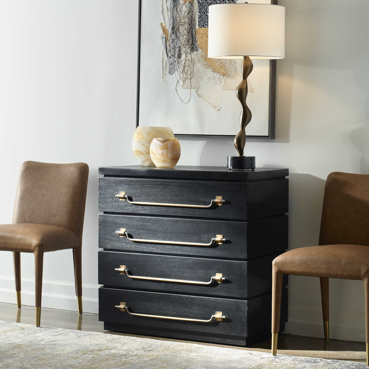 Halifax Mahogany Accent Chest - Black by Uttermost - View 3