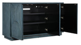 Melange Round Valley Three Door Entertainment Credenza - Blue by Hooker Furniture - View 3