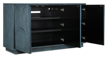 Melange Round Valley Three Door Entertainment Credenza - Blue by Hooker Furniture - View 3