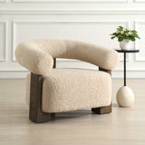 Lennox Shearling Accent Chair Beige / Brown - Beige / Dark Brown by Uttermost - View 3