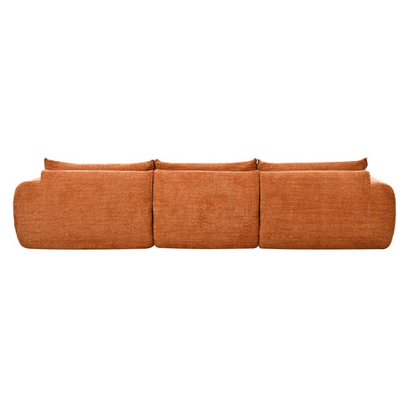 116'' Fully Compressed Sofa with High Density Foam, Integrated Backrest&Seat Cushion, Decorative Edging, Legless Design without Frame, No Assembly Required, Free Combination, Particle Chenille - sold by Home Elegance USA