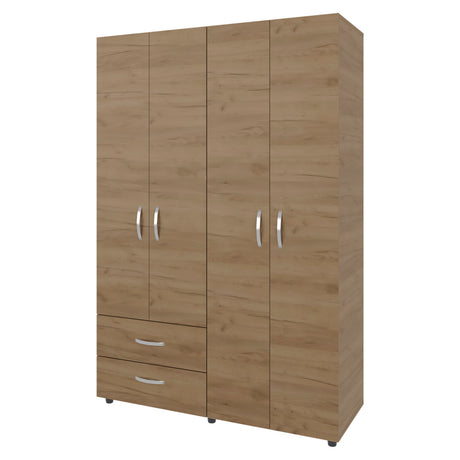 Armoire, 4 Doors, 2 Drawers, 3 Shelves, 70.9' H, Natural Oak  - Bedroom - sold by Home Elegance USA