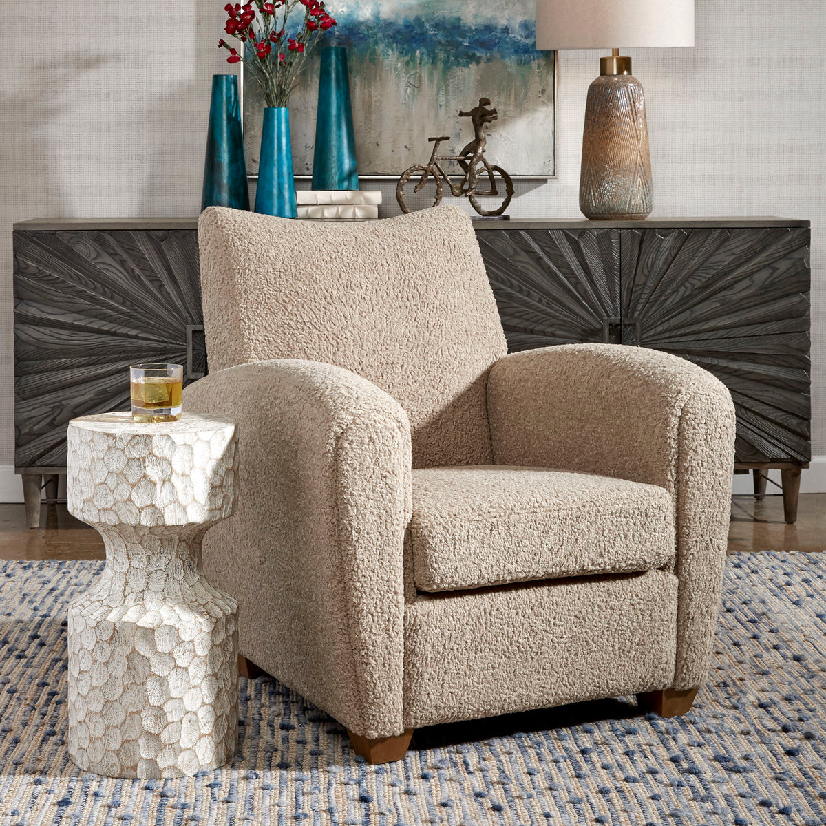 Teddy Accent Chair Latte - Beige by Uttermost - View 2