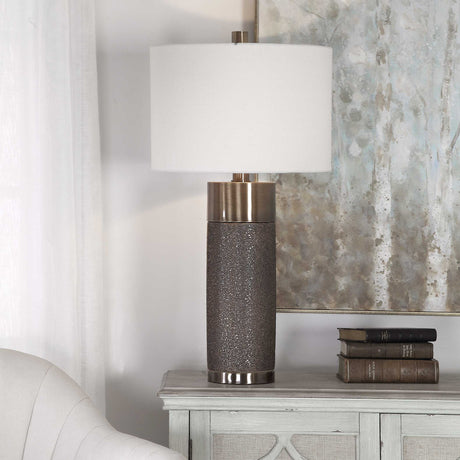 Brannock Table Lamp - Bronze / White by Uttermost - View 2