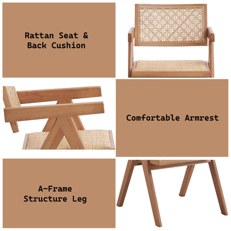 Valentina 6Pcs Rattan & Natural Finish Patio Furniture Set - sold by Home Elegance USA